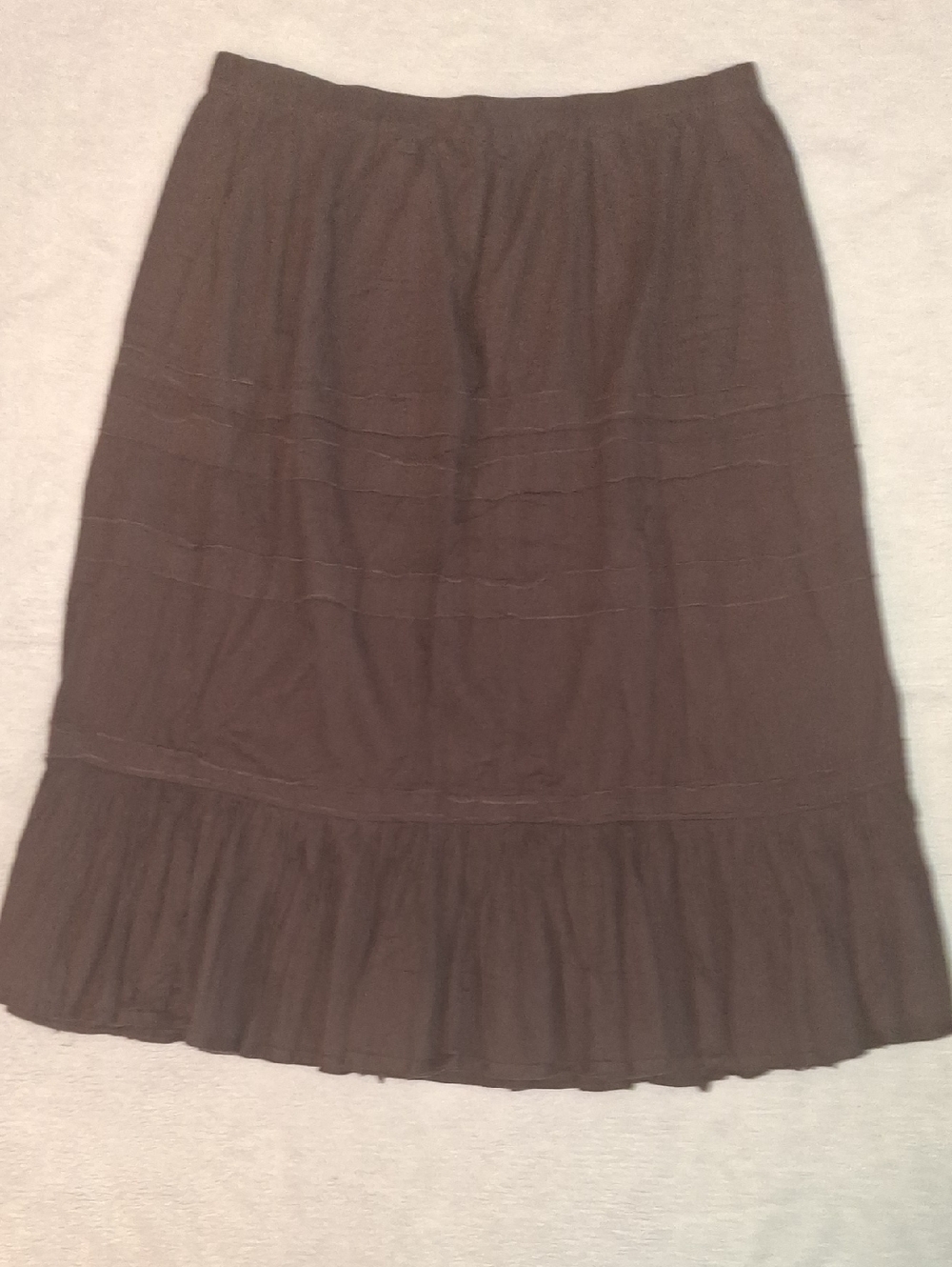 Avenue Brown Tiered Maxi Skirt